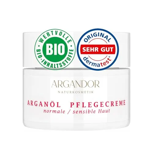 Argand’Or Arganöl Pflegecreme für normale & sensible Haut - Tagespflege mit handgepresstem Arganöl, Vitamin E und Aloe Vera. Schützt die Haut intensiv, beugt frühzeitiger Hautalterung vor und sorgt für ein strahlendes Hautbild.