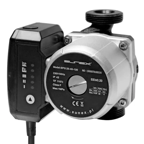 Sunex 540203007 Umwälzpumpe SPG 25-40-130 / A - Effiziente Umwälzpumpe für Kaminöfen, sorgt für optimale Wärmeverteilung und Energieeinsparung.