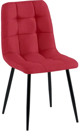 CLP Esszimmerstuhl Antibes Stoff rot - Stühle mit hohem Sitzkomfort, modernes Design und strapazierfähiger Stoffbezug, ideal für Esszimmer, Küche oder Wohnzimmer – belastbar bis 150 kg.