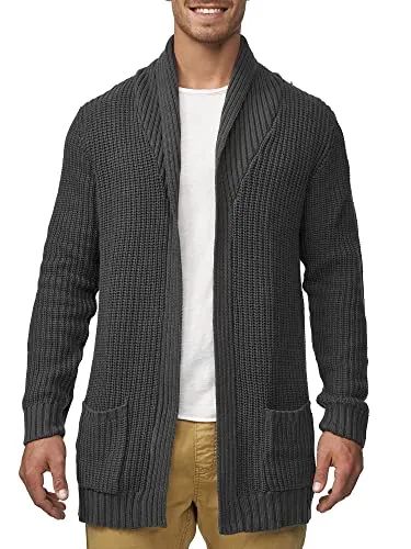 Indicode Herren Anaheim Strickjacke | Bequeme Winterjacke mit 2 Taschen, Dk Grey, XXL - Strickjacke für Herren mit weichem Griff und V-Neck Kragen, ideal für stilsichere Looks im Winter. Komfortabler Regular Fit und nachhaltige Verpackung.