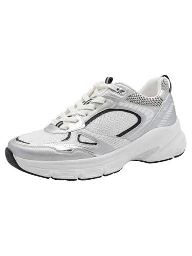 Tamaris Damen Sneaker Low, metallic, 41 EU in silber von Tamaris