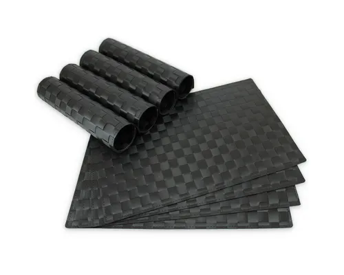 matches21 HOME & HOBBY Platzset Tischsets MODERN 8er Set Schwarz als Tischuntersetzer, (8-St), Abwaschbare Platzsets als Tischunterlagen für Ess-Tisch Tisch-Deko