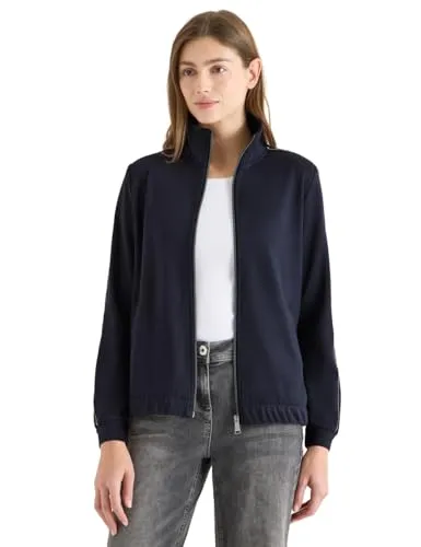 Cecil Damen Jacke mit Tape – Leichte Sweatjacke - Moderne Sweatjacke mit Tape-Details, seitlichen Taschen und elastischem Saum. Ideal für lässige Freizeitlooks und angenehm zu tragen.
