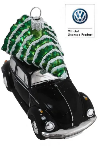Hamburger Weihnachtskontor Christbaumschmuck VW Käfer schwarz Official Licensed Produkt mit Tannenbaum, Dekohänger