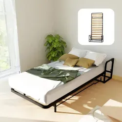 WallBedKing Wandbett Morphy, Schwarz, Metall, 76x190 cm - Modulares Wandbett-System für kompakte Räume, einfach anpassbar und platzsparend. Ideal für moderne Wohnungen und multifunktionale Wohnbereiche.