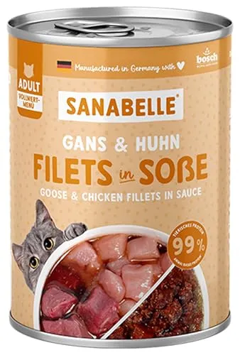 Sanabelle Nassfutter Schlemmertopf mit Gans & Huhn | 6 x 380 g | 2.28 kg