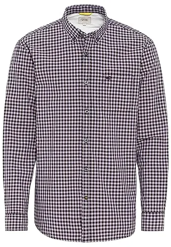 camel active Herren Vichy Karohemd aus Reiner Baumwolle Lila - Herrenhemden in Regular Fit, aus 100% Baumwolle mit authentischen Wascheffekten für einen lässigen Look. Ideal für entspannte Anlässe.