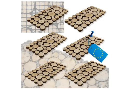 Modo24 Gartensteg aus Holz - 6-Stück Gehwegplatten - Gehwegplatten aus nachhaltigem FSC-Holz, einfach montierbar und vielseitig einsetzbar für Gartenwege, Terrassen und öffentliche Plätze.