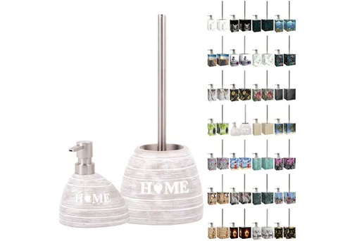 Sanilo Badaccessoire-Set 2-tlg. mit Motiv – Stilvolle Seifenspender & WC Bürsten - Gestalten Sie Ihr Badezimmer individuell mit dem 2-tlg. SANILO® Badaccessoire-Set. Die rostfreien Materialien und der auswechselbare Bürstenkopf bieten praktische Lösungen und ansprechendes Design für jedes Badezimmer.