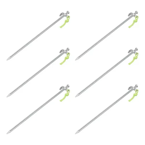 Felsbodenhering 40 cm Verzinkter Stahl mit L-Haken Heavy Duty - Set von 6 Stück
