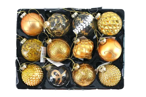Weihnachtsbaumkugeln Glas Kugeln 12 STK  Christbaumkugeln Weihnachtskugeln gold