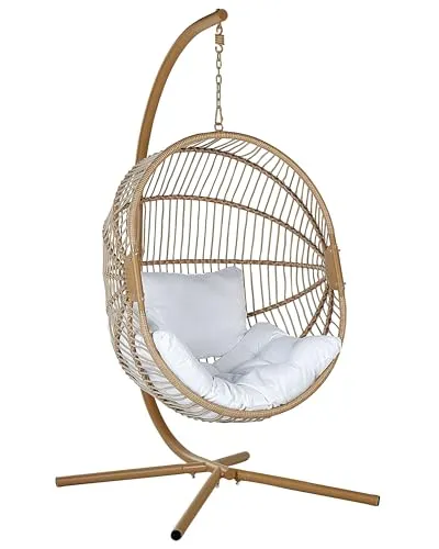 Beliani Hängesessel Acri aus beige Rattan von Beliani