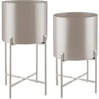 tectake Blumentopf Pflanzenständer im Industrial Style, 2-teilig - Stilvolles 2er-Set Pflanzenständer von tectake für jeden Raum. Hergestellt aus strapazierfähigem Stahl, gewährleisten sie Stabilität und Langlebigkeit. Einfacher Aufbau und pflegeleichte Oberflächen machen sie ideal für jede Pflanze.
