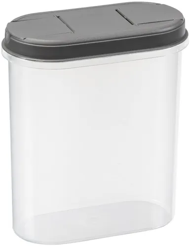 plast team Trockenvorratsdose Margerit 2,4 Liter grau transparent