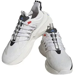 adidas Herren Alphaboost V1 Sneaker - Laufkomfort in FTWR White Blue Fusion Bright Red, 42 EU - Laufschuhe mit atmungsaktivem Obermaterial und innovativer Boost-Dämpfung für maximalen Komfort beim Laufen und Training.