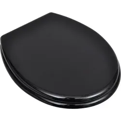 vidaXL Toilettensitze mit Deckel 2 Stk. MDF Schwarz - Universelle WC-Sitze aus langlebigem MDF, ideal für Familien und gewerbliche Nutzung. Mit extra starken Scharnieren und einfachem Einbau sind sie perfekt für jede Badezimmereinrichtung.