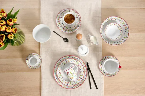 Ritzenhoff & Breker Espressountertassen Shanti 6er Set - Thermobehälter - Hochwertige Porzellan Espressountertassen mit buntem Dekor, ideal für stilvolle Kaffeepausen und ein schöner Blickfang auf jedem Tisch.