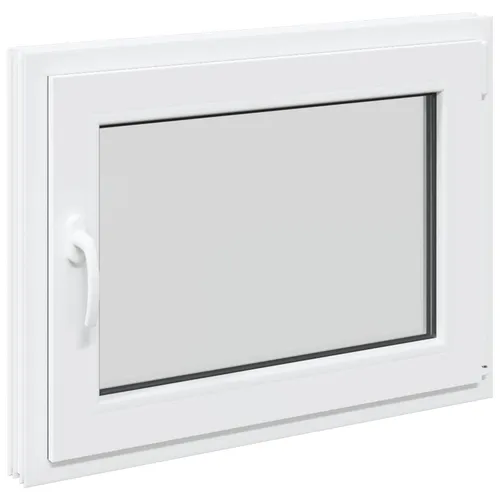 vidaXL Kellerfenster RISOR Weiß 80 x 50 cm aus PVC und Glas - Modernes Untergeschossfenster mit praktischem Kipp- und Drehmechanismus. Hergestellt aus robustem PVC und klarem Glas, bringt es Licht und Stil in dein Zuhause, ideal für Untergeschosse.