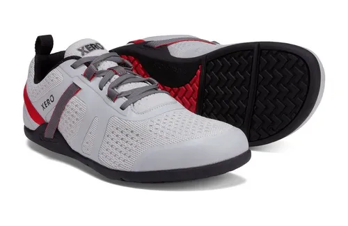Xero Shoes Minimal-Travelschuhe Prio Neo hellgrau Herren, Größe 42,5 (9,5) - Wanderschuhe mit atmungsaktivem Mesh und feuchtigkeitsableitendem Futter für kühle, bequeme Füße. Der elegante Allround-Fitness-Schuh für Abenteuer und Alltag!