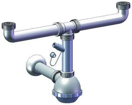 Siphon P/Waschbecken A Boccia Att / Spülmaschine 2 Panzer