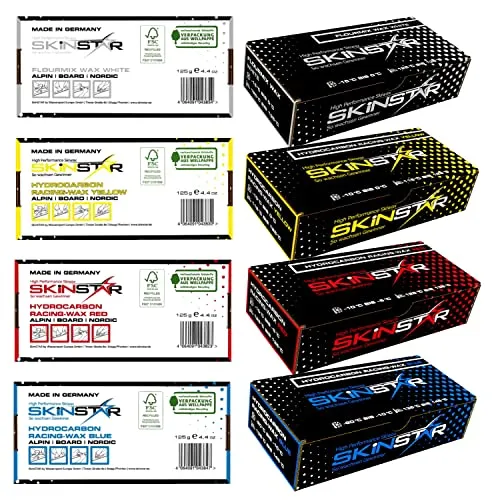 SKINSTAR Hydrocarbon Racing Skiwax Profi-Wachs Mix Yellow-Red-Blue-White