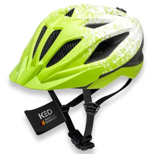 KED Kinderhelm Street Junior, lime green 49-55 cm - Fahrradhelm für Kinder, ideal für kleine Abenteurer ab 2 Jahren, mit leuchtendem lime green Design für optimale Sichtbarkeit.