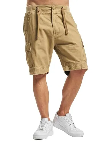 Brandit Packham Vintage Shorts XL in Camel - Herren-Shorts aus hautfreundlichem, strapazierfähigem Baumwollmaterial mit elastischem Bund für perfekten Tragekomfort und vielen praktischen Taschen.