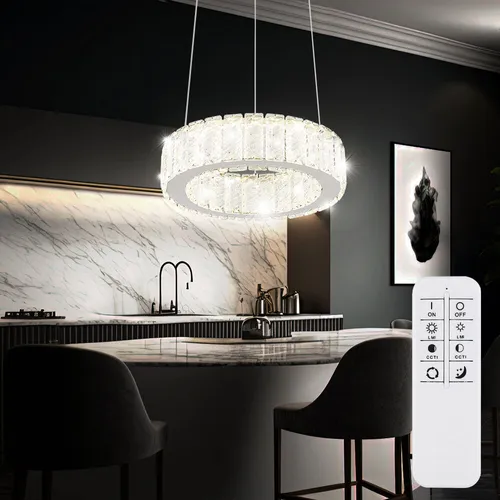 Pendelleuchte Kronleuchter Deckenlampe Hängelampe LED Fernbedienung K5 Dimmbar