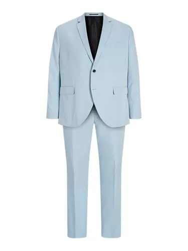 JACK & JONES Plus Size Regular Fit Anzug mit Einreihigem Blazer und Hose - Eleganter Anzug mit einreihigem Blazer und passender Hose im Regular Fit. Ideal für besondere Anlässe oder das Büro, aus hochwertigem und pflegeleichtem Material gefertigt.