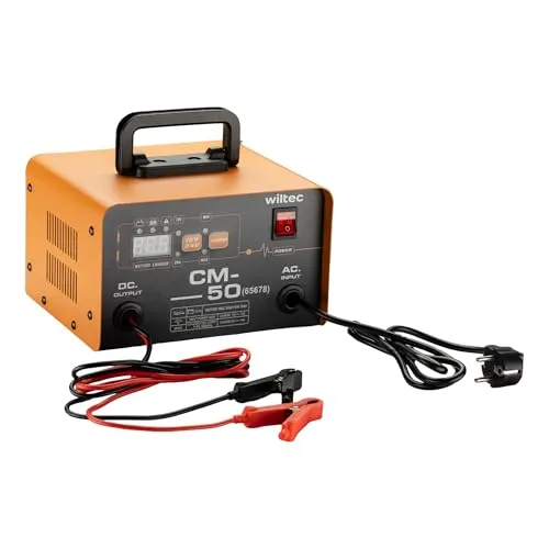 Wiltec Ladegerät 12-24 V mit LCD-Display und Tragegriff