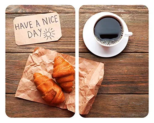 Allstar Glasabdeckplatten Nice Day 2er Set - 2er Set, Kochplattenabdeckung für Glaskeramik-Kochfelder, Gehärtetes Glas, 30 x 0.8 x 52 cm, Mehrfarbig