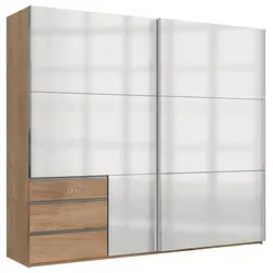 Schwebetürenschrank Level 36D Weiß/Eiche ca.250x216x65 cm