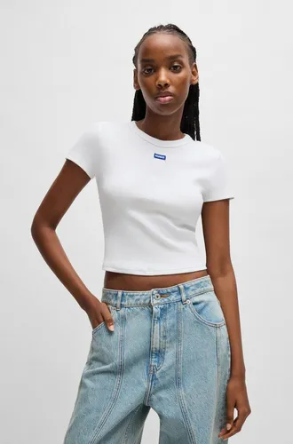 HUGO Blue T-Shirt Baby Tee_B - Rundhalsshirt in verkürzter Länge, slim fit und aus elastischem Material für optimalen Tragekomfort. Ideal für lässige Outfits.