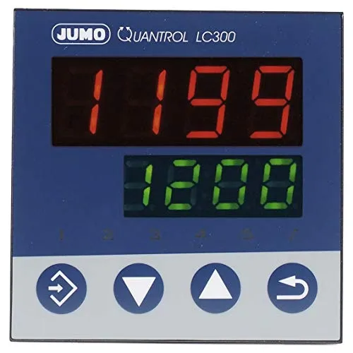 Jumo Quantrol-Kompaktregler 702034/8-0000-23 - Temperaturüberwachungsgerät mit 5 Ausgängen und Selbstoptimierung für exakte PID-Regelung, ideal für präzise Temperaturkontrolle in industriellen Anwendungen.