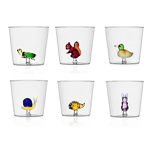 Ichendorf Wassergläser Set mit 6 Tieren Animal Farm in grün von Ichendorf Milano