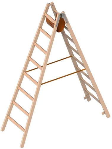 Layher 1053 Holzstehleiter 2x7 Sprossen von Layher