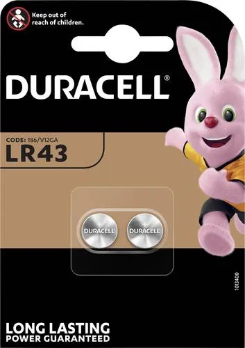 Knopfzelle LR43 V12GA 186 - 2er Pack Alkaline Batterien, 1.5V für zuverlässige Energie in Audio-Geräten und mehr