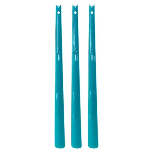TelMo 3er Set Schuhanzieher, Schuhlöffel Kunststoff ca. 65cm Mint