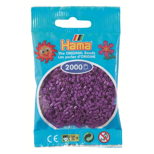 Mini Bügelperlen - Lila Hama 501-07 Ø 2,5 mm Perlen Steckperlen Beads 2000