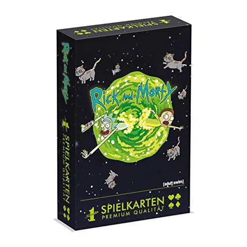 Number 1 Spielkarten Rick and Morty - Intergalaktisches Spielkartenset mit 54 Motiven, ideal für Fans der Serie und Spieleabende