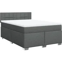 vidaXL Boxspringbett Dunkelgrau 160x200 cm mit Taschenfederkernmatratze - Luxuriöses Boxspringbett für erholsamen Schlaf, mit atmungsaktiver Taschenfederkernmatratze und abnehmbarer Matratzenauflage für einfache Pflege.
