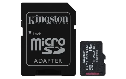 Kingston Technology 16GB microSDHC Industrial C10 A1 pSLC Karte - Leistungsstarke 16GB microSDHC-Karte für industrielle Anwendungen, robust und zuverlässig für den täglichen Datenverkehr.