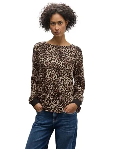 Street One Damen Bluse mit Leo-Muster in braun von Street One