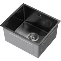 ML-Design Küchenspüle mit Ab- und Überlaufgarnitur, Anthrazit aus Edelstahl - Sanitäranlagen & Zubehör - Hochwertige Edelstahl-Einbauspüle (40 x 34 cm) mit Schallschutz und Kondensschutz für eine ruhige und hygienische Küchenumgebung.