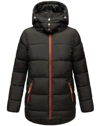 Navahoo Damen Kurze Winterjacke Steppjacke mit Abnehmbarer Kapuze - Funktionsjacken - elegante und warme Pufferjacke mit anpassbarer Kapuze, ideal für Outdoor-Aktivitäten in der kalten Jahreszeit.