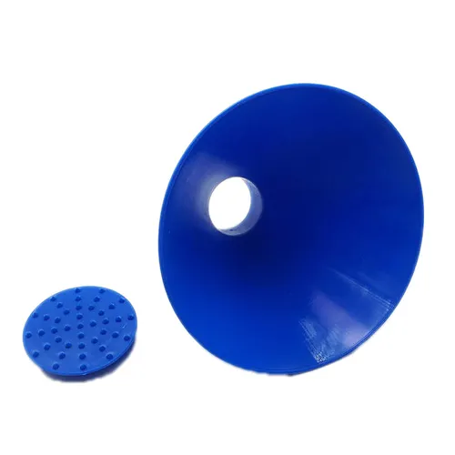 Eiskratzer und Trichter 2 in 1 rund BLAU 14 x 5 mit Noppen starke Vereisung