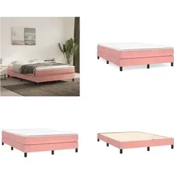 vidaXL Boxspringbett Rosa 140x200 cm Samt von vidaXL