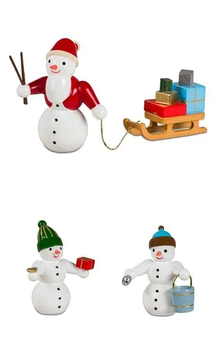 Schneemann 3 teilig Höhe ca 6 cm NEU Erzgebirge Sammelfigur Weihnachtsfigur