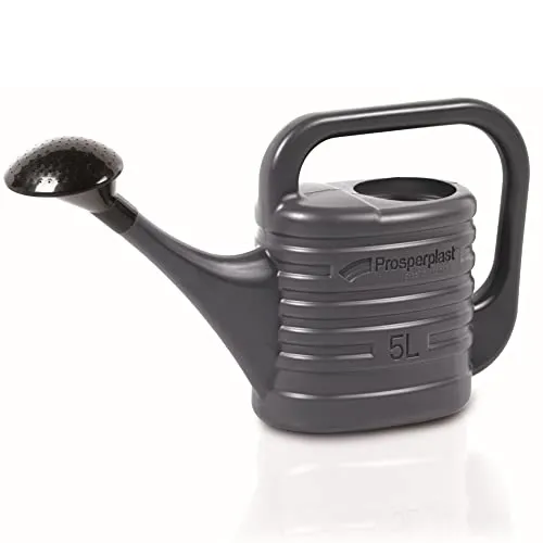Gießkanne mit Brausekopf 5 L Anthrazit Kunststoff Gartengießkanne Garten Pflanzen Blumen