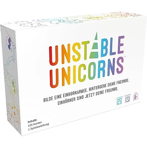 Unstable Games, Unstable Unicorns, Grundspiel, Partyspiel, Kartenspiel, 2-8 Spieler, Ab 8+ Jahren, 45+ Minuten, Deutsch, Mehrfarbig, Bunt